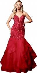 Mya Red Mermaid Corset Gown SALE